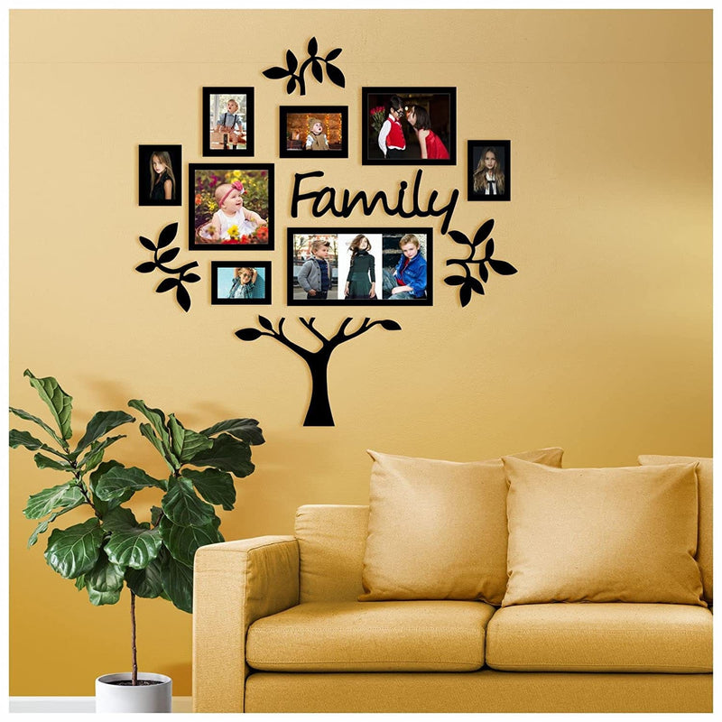 Family tree photo frame wall art in living room