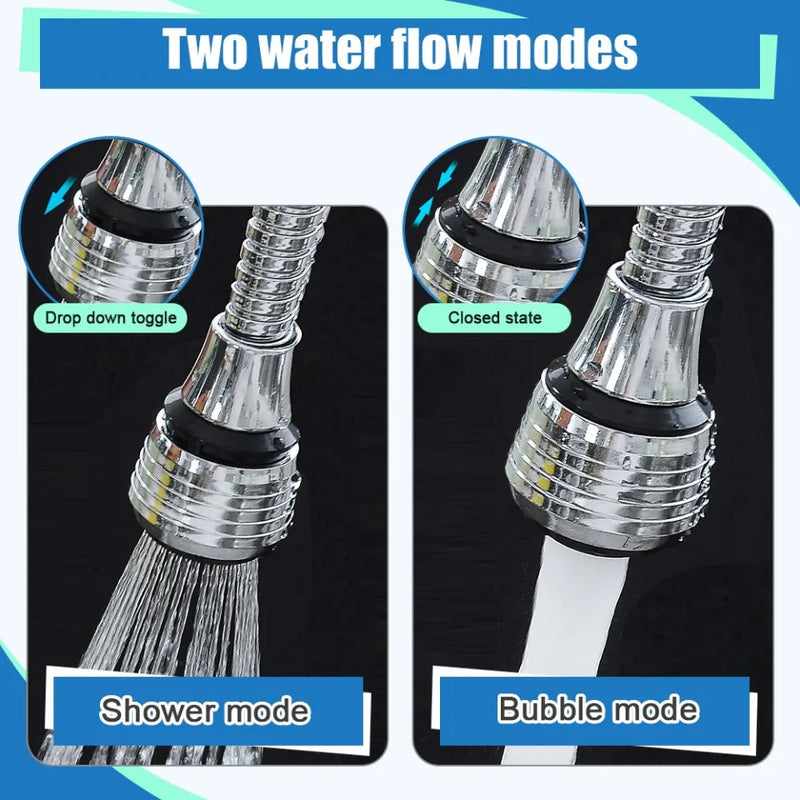 Two water flow modes - shower and bubble mode