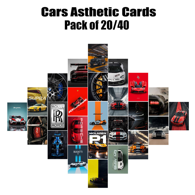 Cars aesthetic collage wall cards