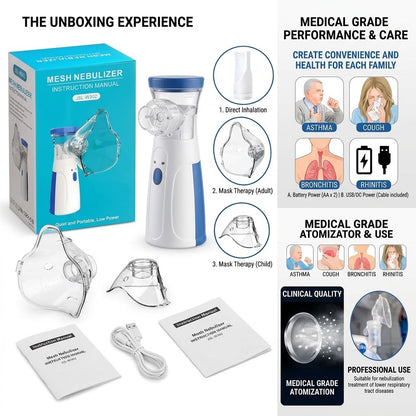 Mesh Nebulizer JSL-W302 Unboxing Contents