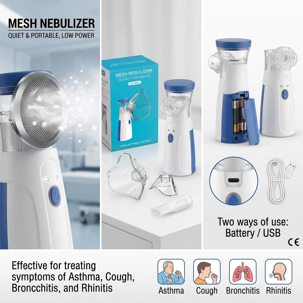 Mesh Nebulizer Portable Quiet Design Battery USB