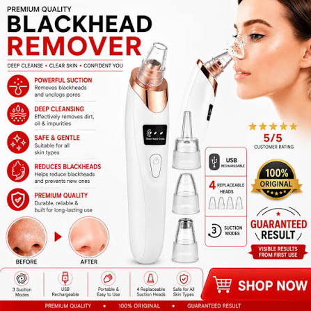 Blackhead Remover features and benefits infographic
